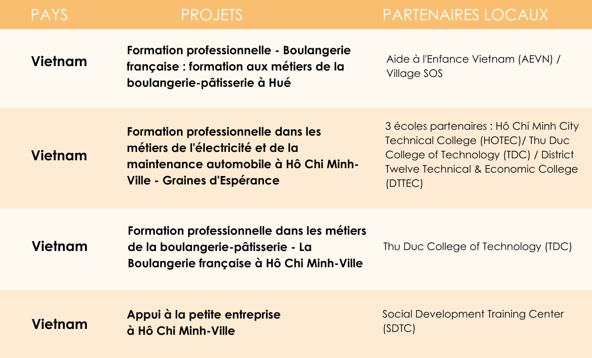 Projets IECD au Vietnam